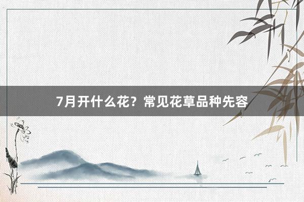 7月开什么花？常见花草品种先容