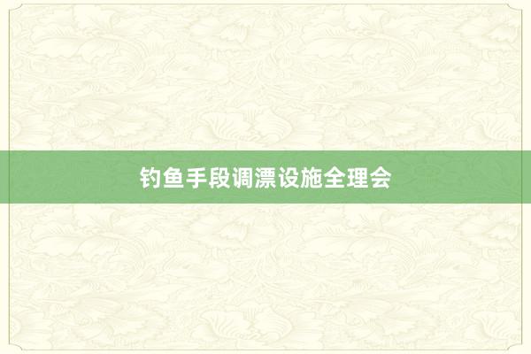 钓鱼手段调漂设施全理会